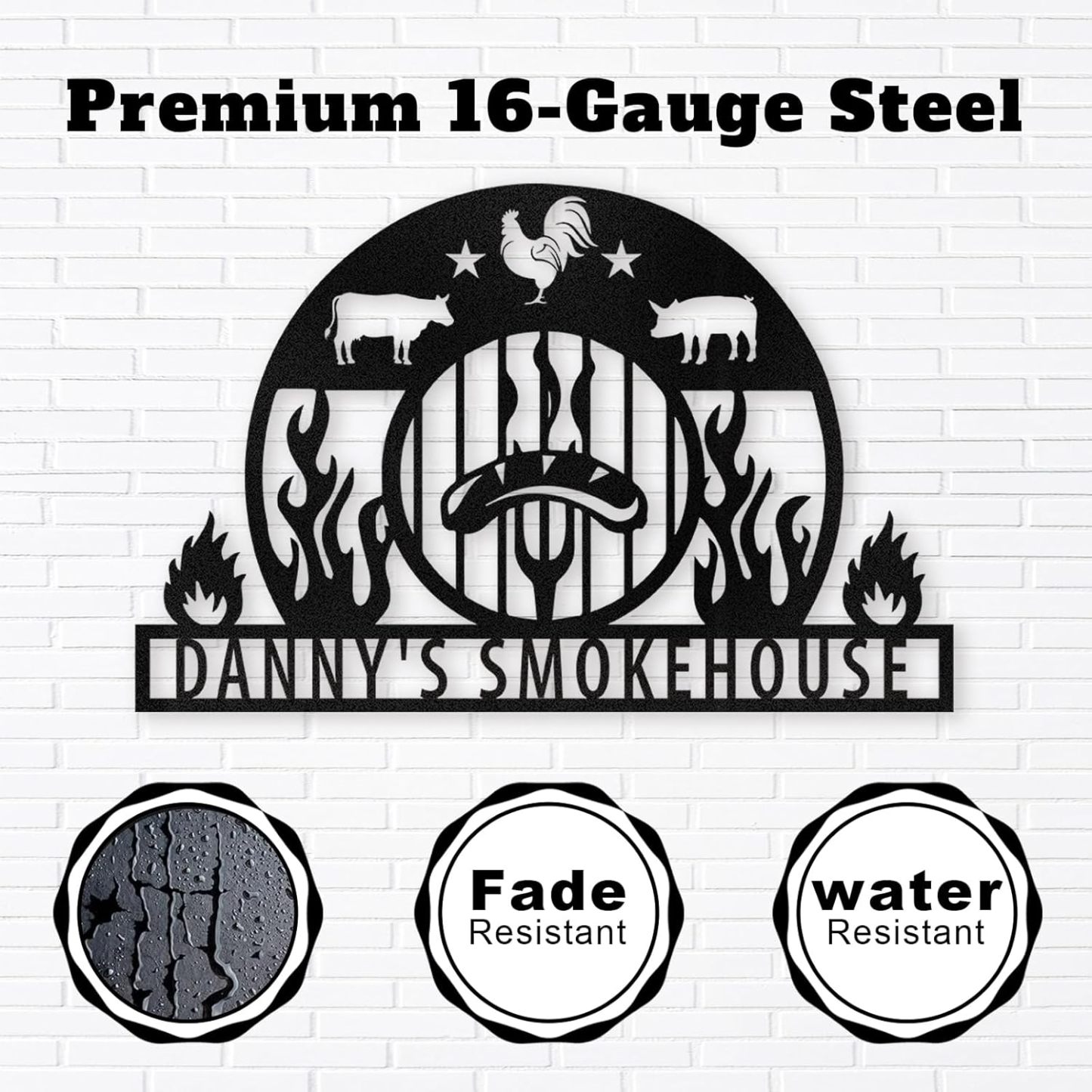 Personalized Kitchen Wall Plaque - Coffee, BBQ & Wine Metal Art for Food Lovers-MetalsignX