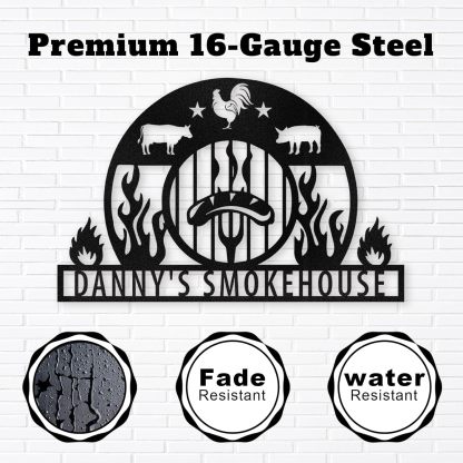 Personalized Kitchen Wall Plaque - Coffee, BBQ & Wine Metal Art for Food Lovers-MetalsignX