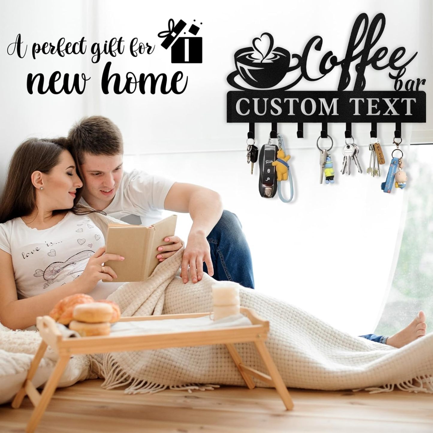 Custom Key Holder for Wall, Personalized Metal Coffee Key Holder Wall Mounted-MetalsignX