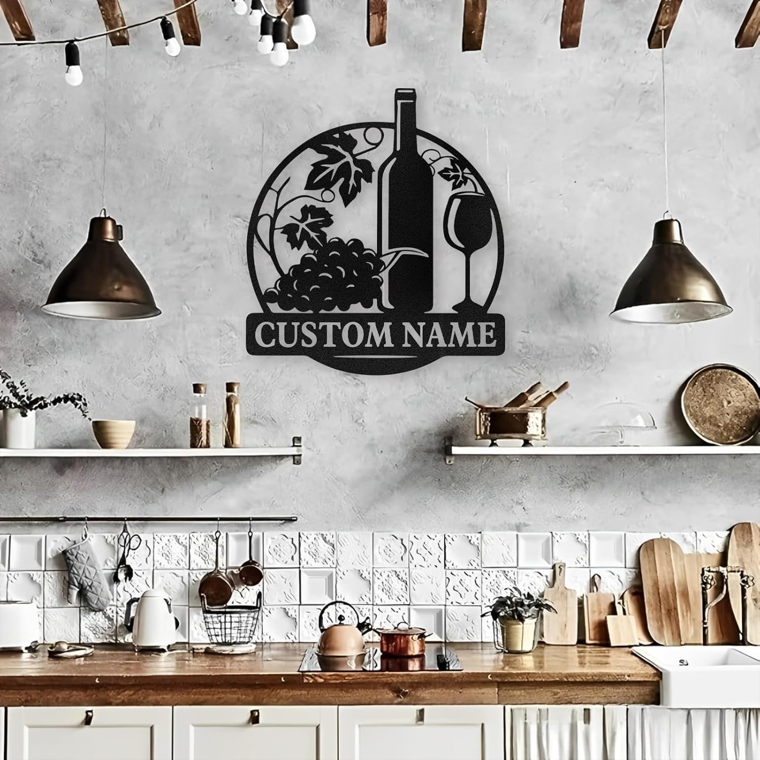 Personalized Kitchen Wall Plaque - Coffee, BBQ & Wine Metal Art for Food Lovers-MetalsignX