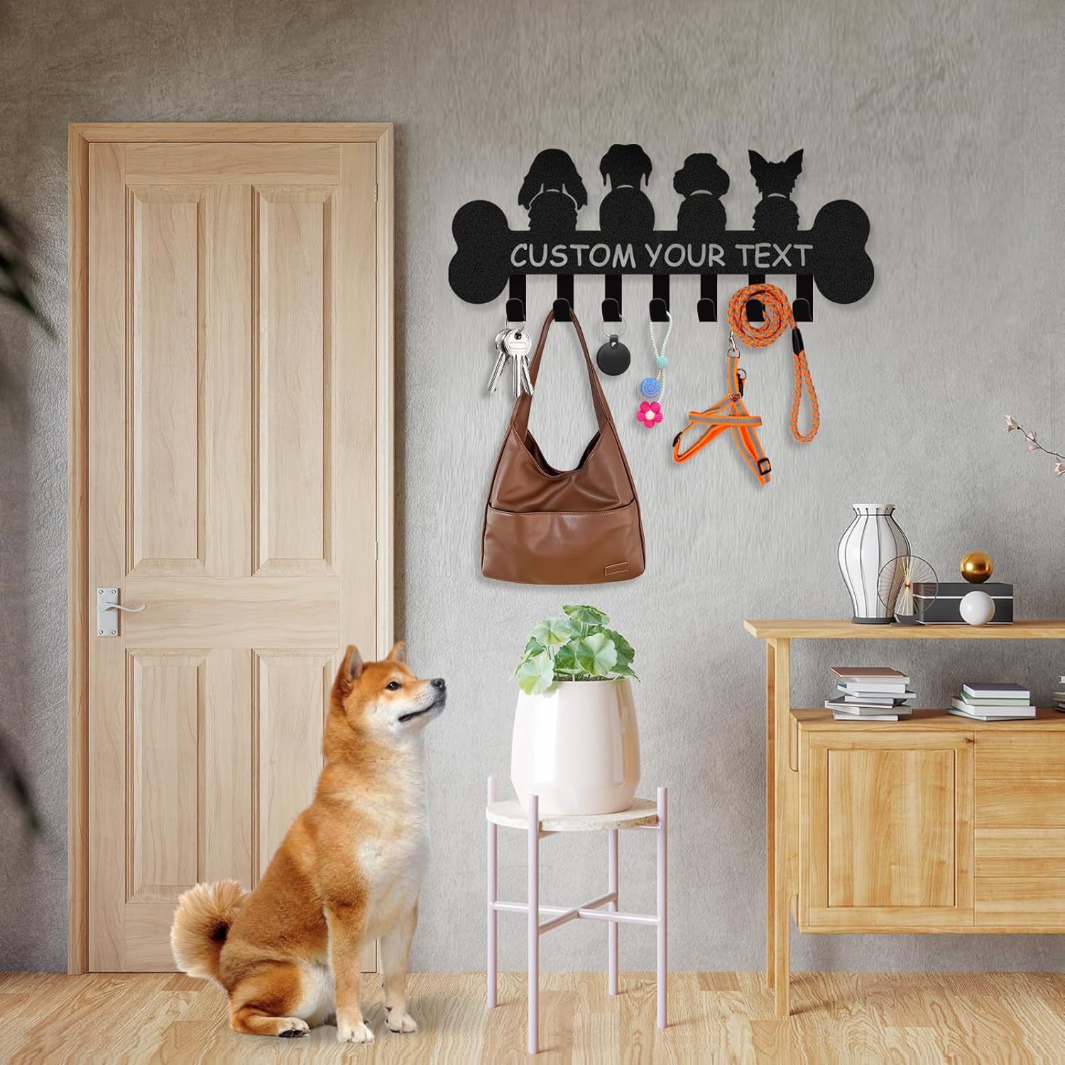Custom Dog Leash Holder for Wall, Custom Metal Key Holder Wall Mount-MetalsignX