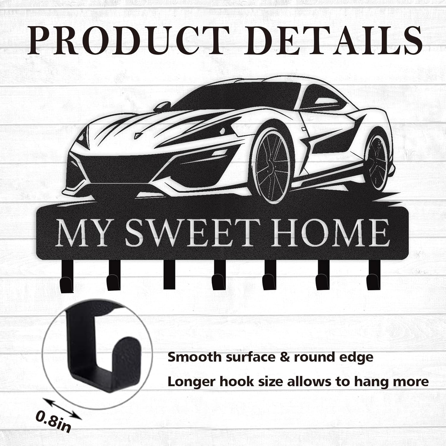 Personalized Key Holder for Wall, Custom Forest Deer Coat Rack Wall Hanging-MetalsignX