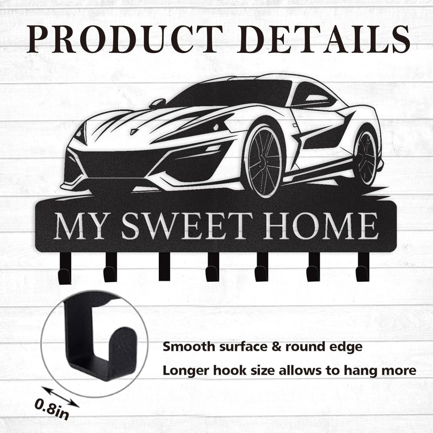 Personalized Key Holder for Wall, Custom Forest Deer Coat Rack Wall Hanging-MetalsignX