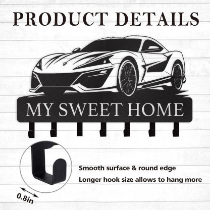 Personalized Key Holder for Wall, Custom Forest Deer Coat Rack Wall Hanging-MetalsignX