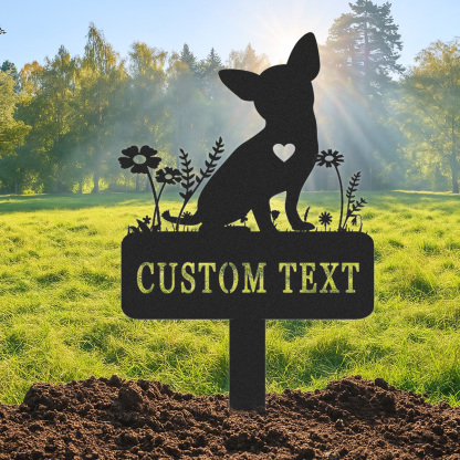 Custom Metal Chihuahua Memorial Stake,Chihuahua Grave Marker,Personalized Dog Loss Gift,Garden Stake for Loss of Dog