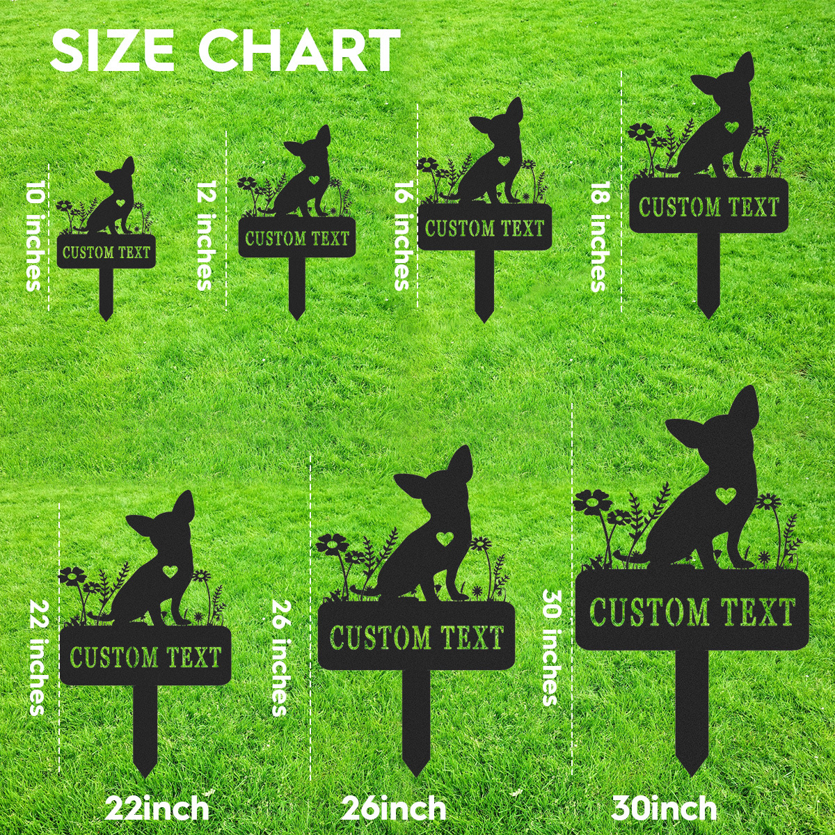 Custom Metal Chihuahua Memorial Stake,Chihuahua Grave Marker,Personalized Dog Loss Gift,Garden Stake for Loss of Dog