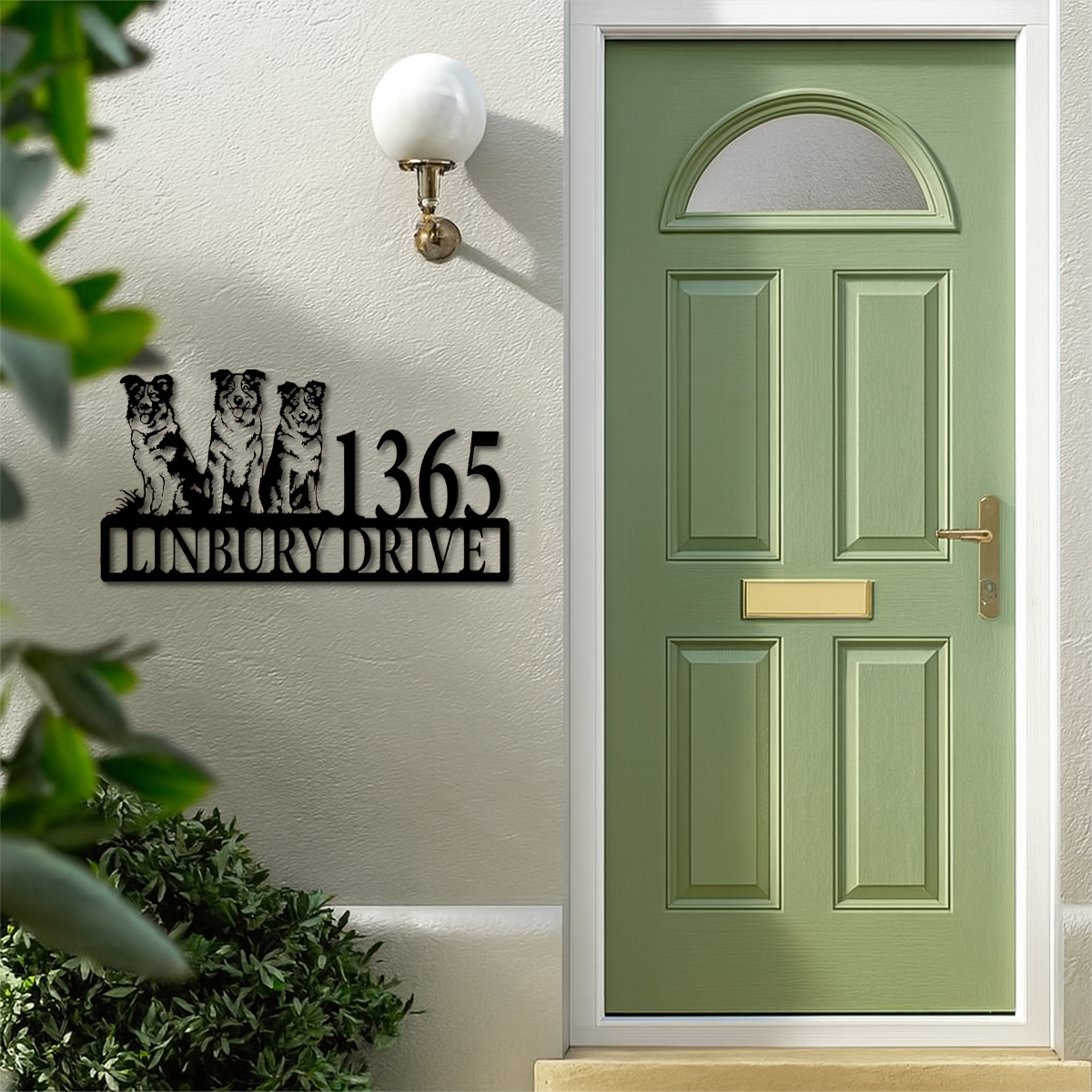 Custom Dog Address Metal Sign, House Number with Pet, Custom Street Name & Number, Dog House Number Sign,Dog Lover Outdoor Sign,Address sign