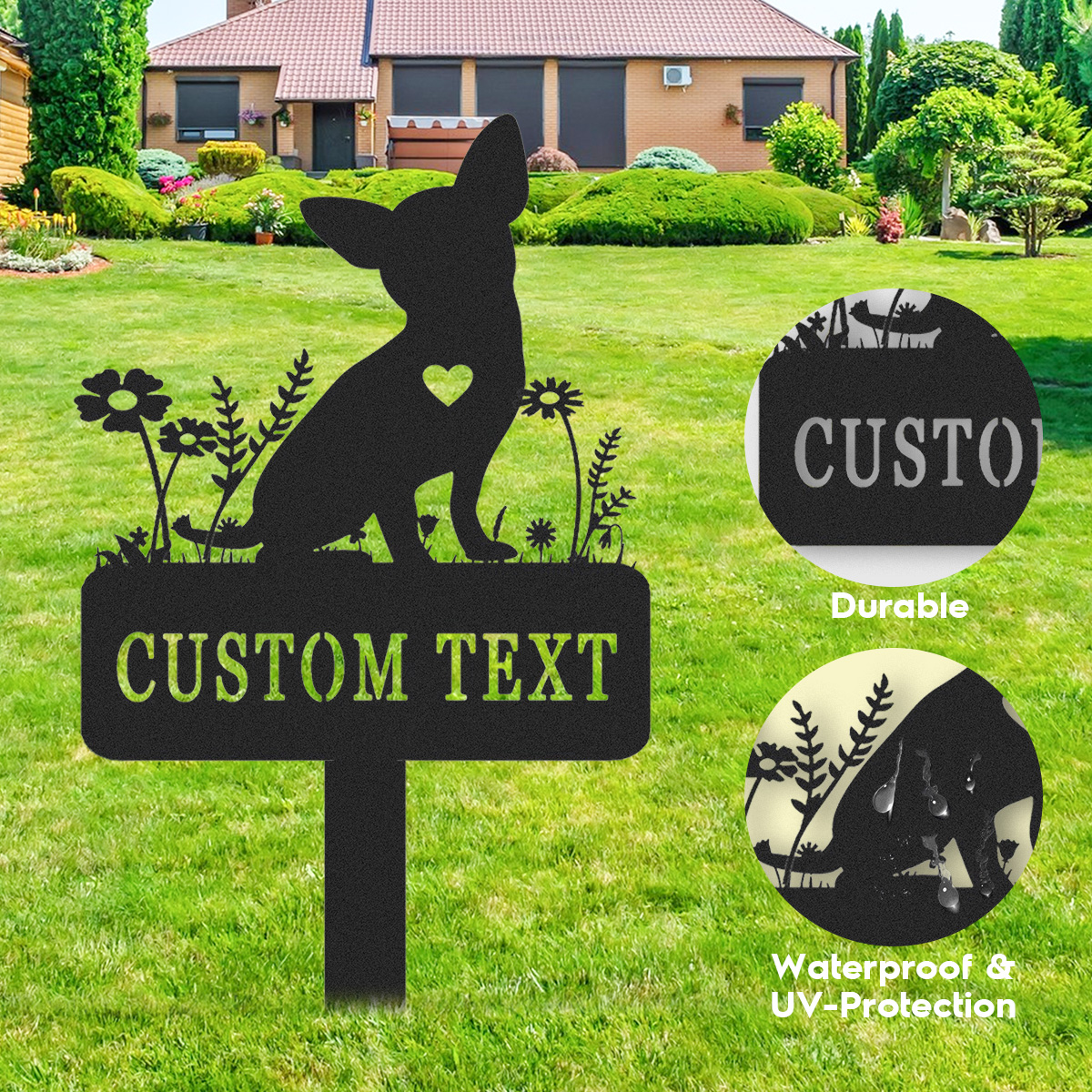 Custom Metal Chihuahua Memorial Stake,Chihuahua Grave Marker,Personalized Dog Loss Gift,Garden Stake for Loss of Dog