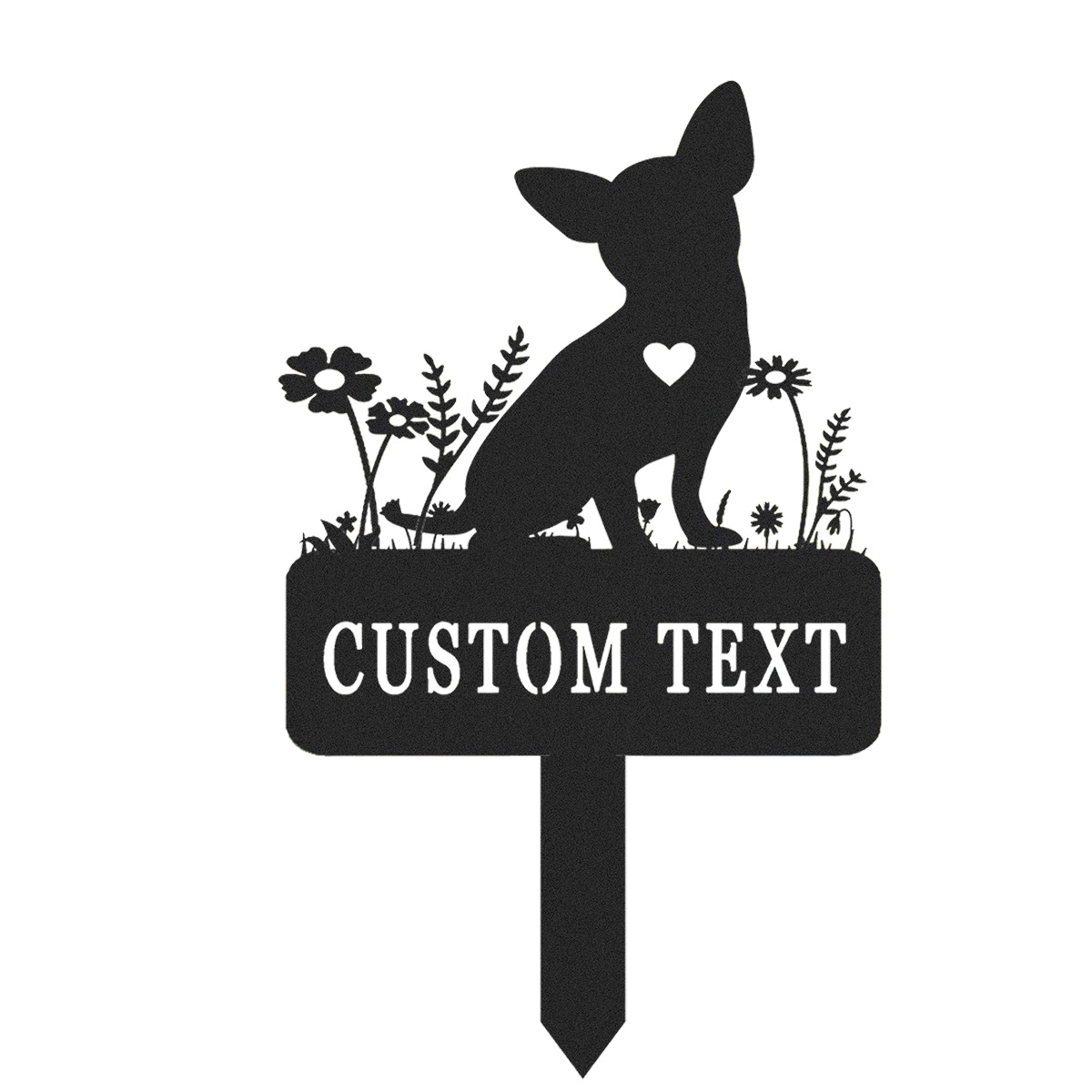 Custom Metal Chihuahua Memorial Stake,Chihuahua Grave Marker,Personalized Dog Loss Gift,Garden Stake for Loss of Dog