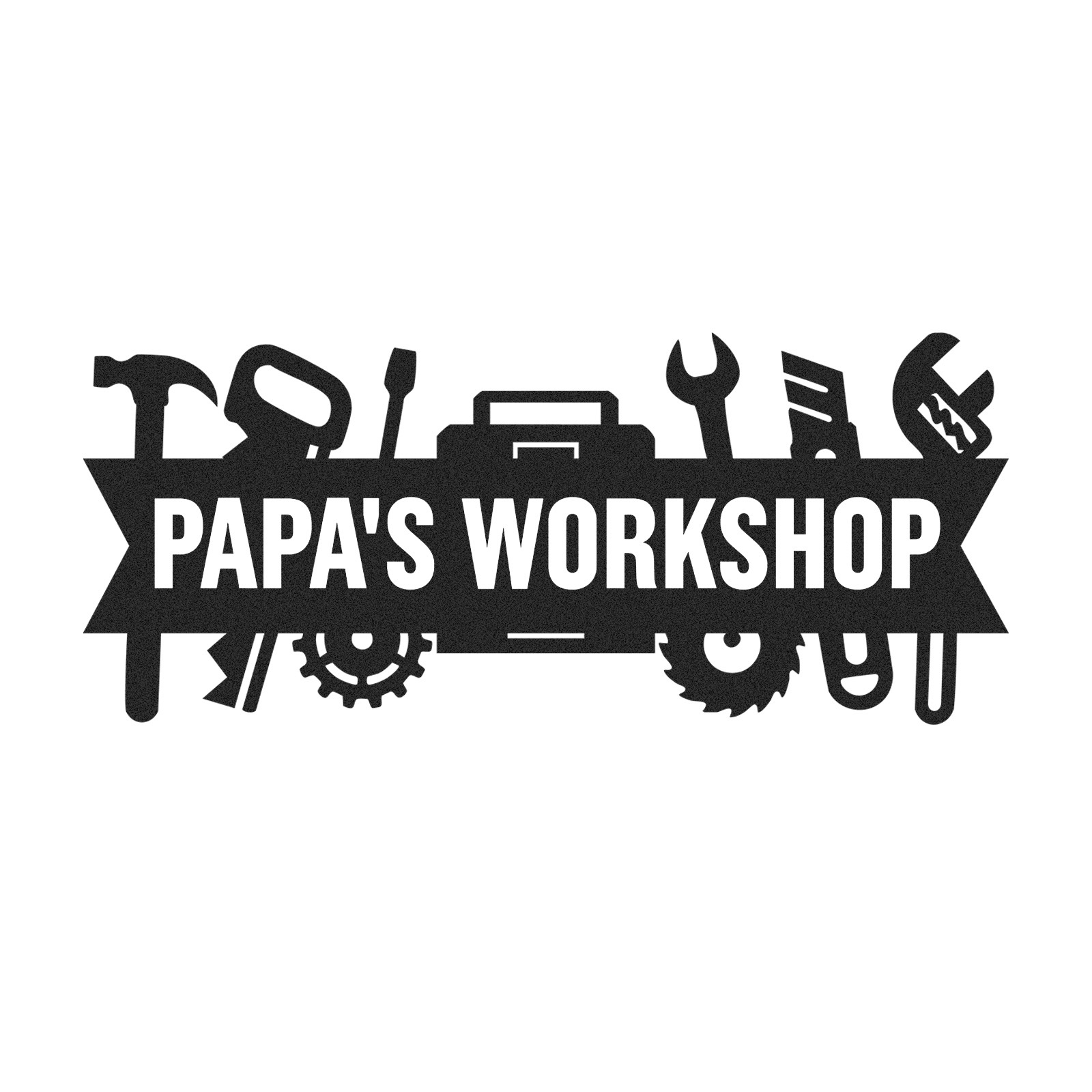 Custom Papa’s Workshop Metal Sign, Personalized Tool Shop Wall Art, Garage Decor for Grandpa, Father’s Day Gift for Papa or Dad