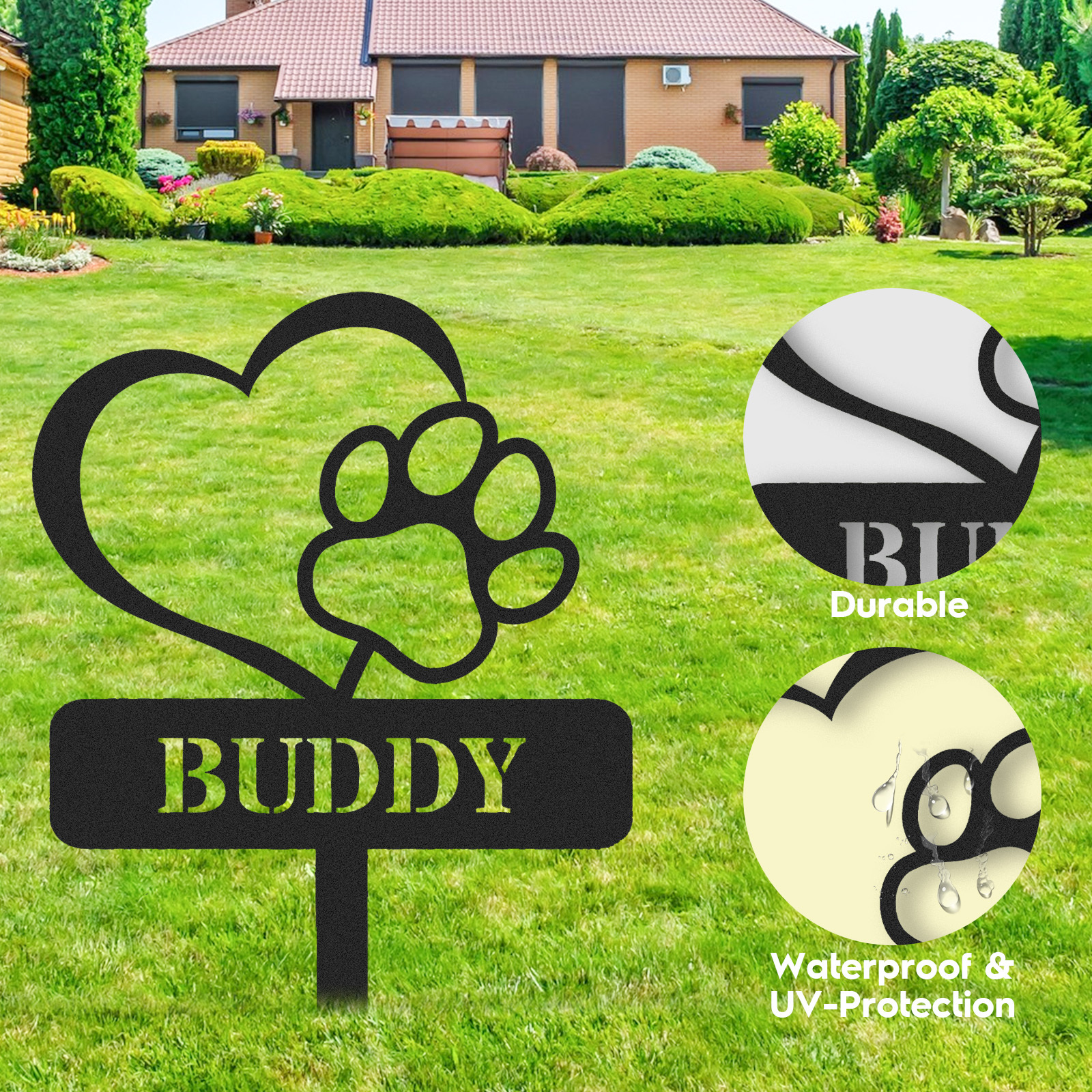 Custom Metal Pet Memorial Stake, Custom Garden Decor, Personalized Garden Dog Cat Sign, Metal Cat Garden Stake, Pet Supplies