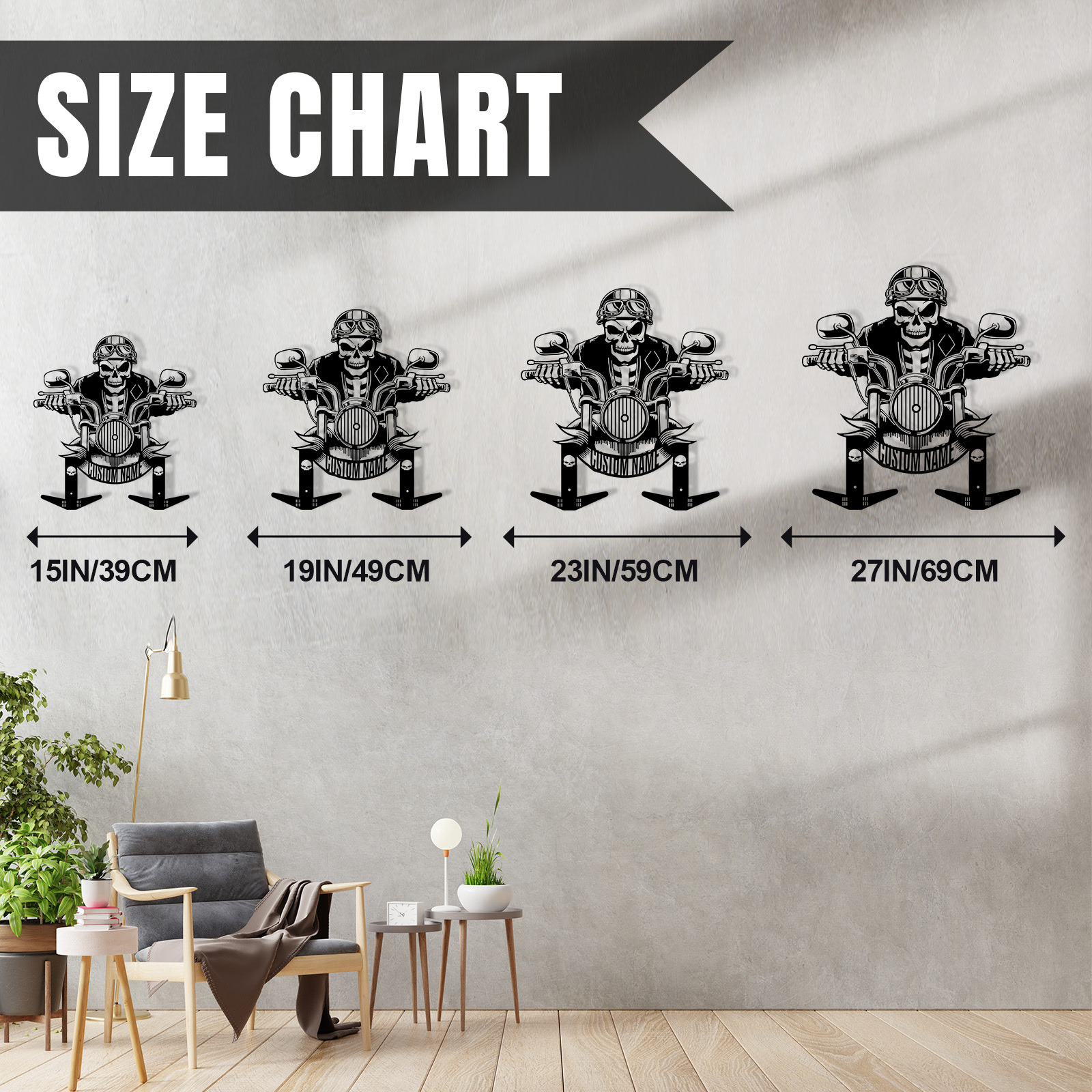 Personalized Skeleton Rider Motorcycle Helmet Holder with Hooks, Custom Name Skull Helmet Rack Wall Mount, Biker Gift for Garage Decor, Jacket Coat Organizer