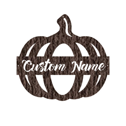 Personalized Pumpkin Monogram Halloween Metal Sign, Happy Halloween Pumpkin Wall Decor, Outdoor Halloween Decoration, Front Door Hanging Sign