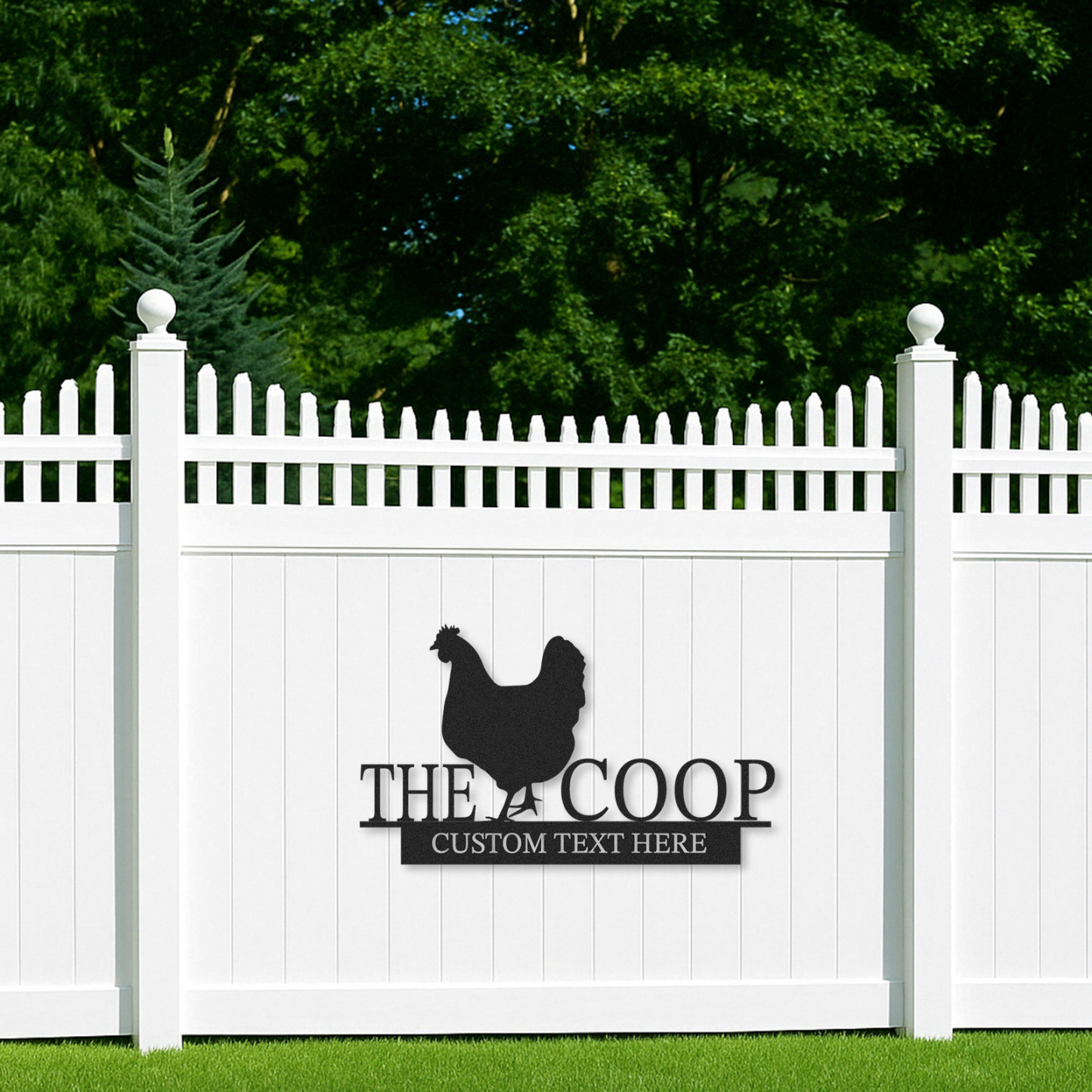 Custom Chicken Coop Metal Sign with Hen Silhouette and Name, Personalized Farm Decor for Backyard Chickens