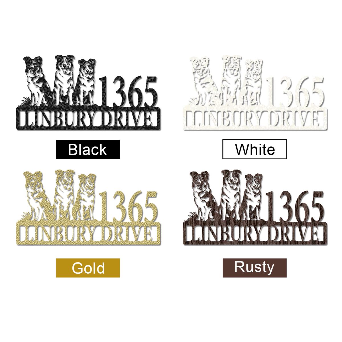 Custom Dog Address Metal Sign, House Number with Pet, Custom Street Name & Number, Dog House Number Sign,Dog Lover Outdoor Sign,Address sign