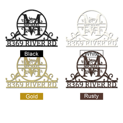 Personalized Metal Address Sign, Custom Metal House Number Sign, Metal Street Address Plaque Outdoor Wall Art, Front Door Wall Hanger Signs