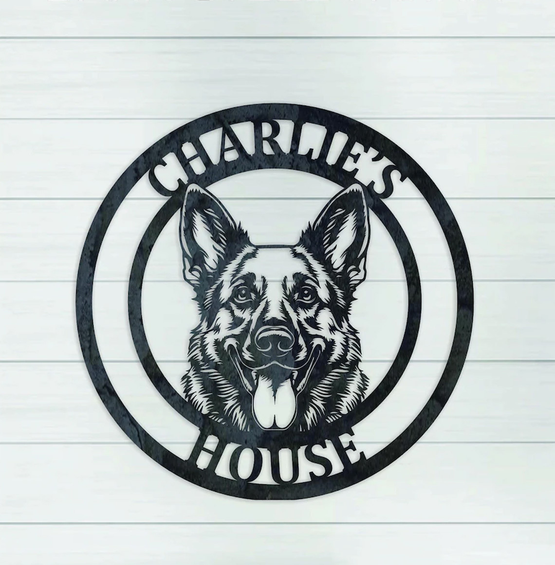 Personalized Dog Name Sign, Custom Metal Pet Sign for Labrador, French Bulldog, Corgi