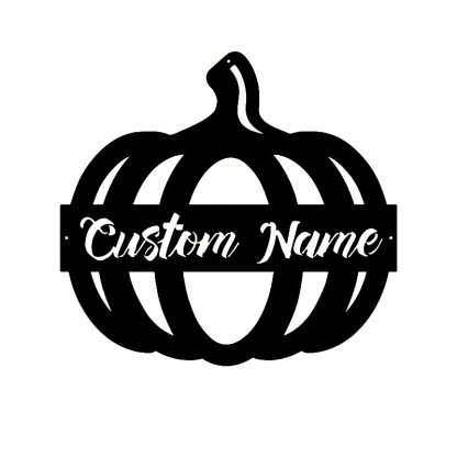 Personalized Pumpkin Monogram Halloween Metal Sign, Happy Halloween Pumpkin Wall Decor, Outdoor Halloween Decoration, Front Door Hanging Sign