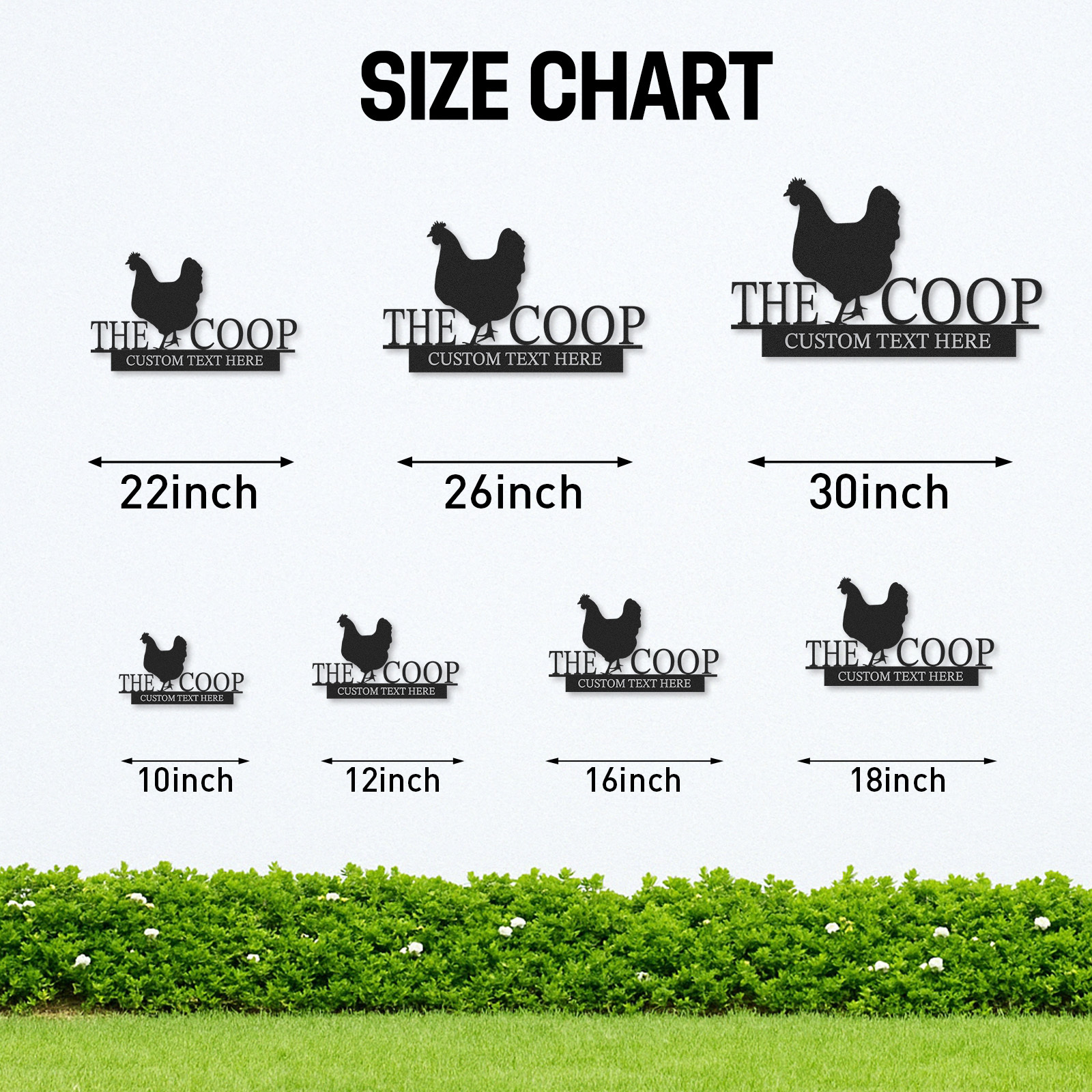 Custom Chicken Coop Metal Sign with Hen Silhouette and Name, Personalized Farm Decor for Backyard Chickens