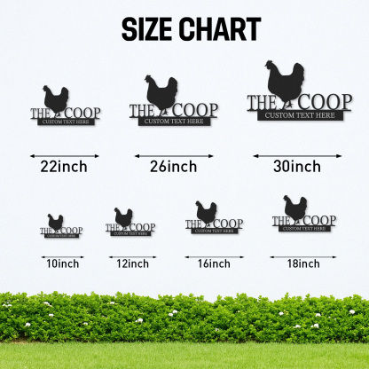 Custom Chicken Coop Metal Sign with Hen Silhouette and Name, Personalized Farm Decor for Backyard Chickens
