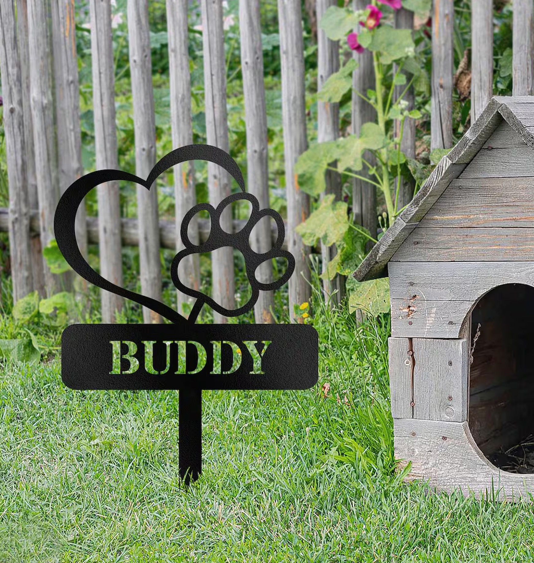 Custom Metal Pet Memorial Stake, Custom Garden Decor, Personalized Garden Dog Cat Sign, Metal Cat Garden Stake, Pet Supplies