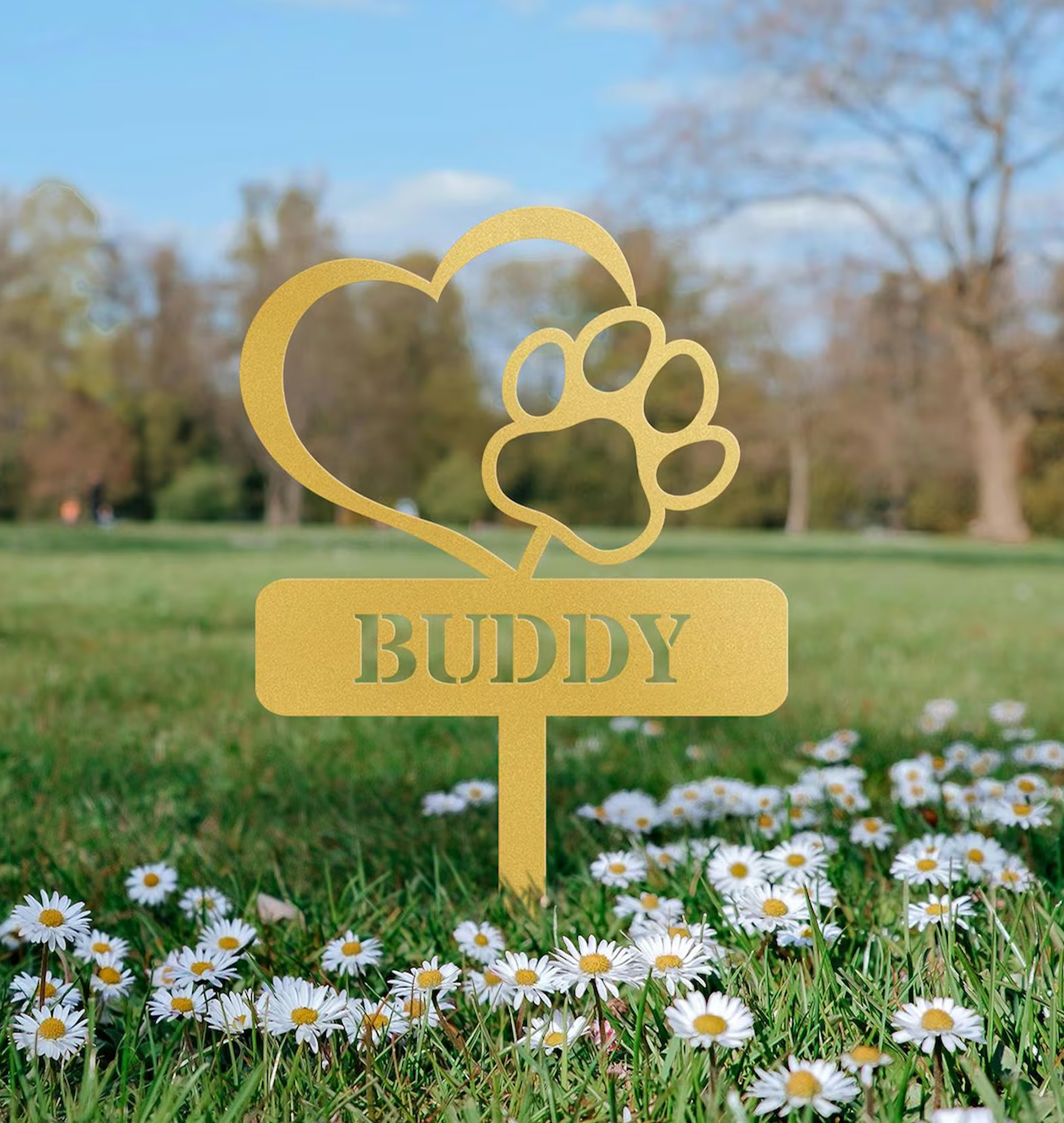 Custom Metal Pet Memorial Stake, Custom Garden Decor, Personalized Garden Dog Cat Sign, Metal Cat Garden Stake, Pet Supplies