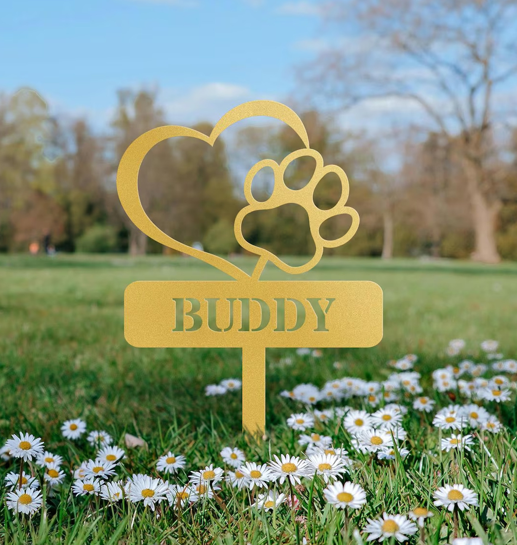 Custom Metal Pet Memorial Stake, Custom Garden Decor, Personalized Garden Dog Cat Sign, Metal Cat Garden Stake, Pet Supplies