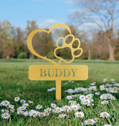 Custom Metal Pet Memorial Stake, Custom Garden Decor, Personalized Garden Dog Cat Sign, Metal Cat Garden Stake, Pet Supplies