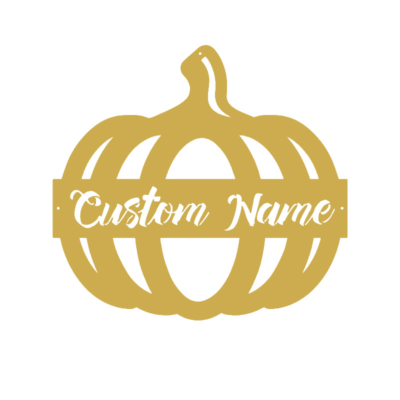Personalized Pumpkin Monogram Halloween Metal Sign, Happy Halloween Pumpkin Wall Decor, Outdoor Halloween Decoration, Front Door Hanging Sign