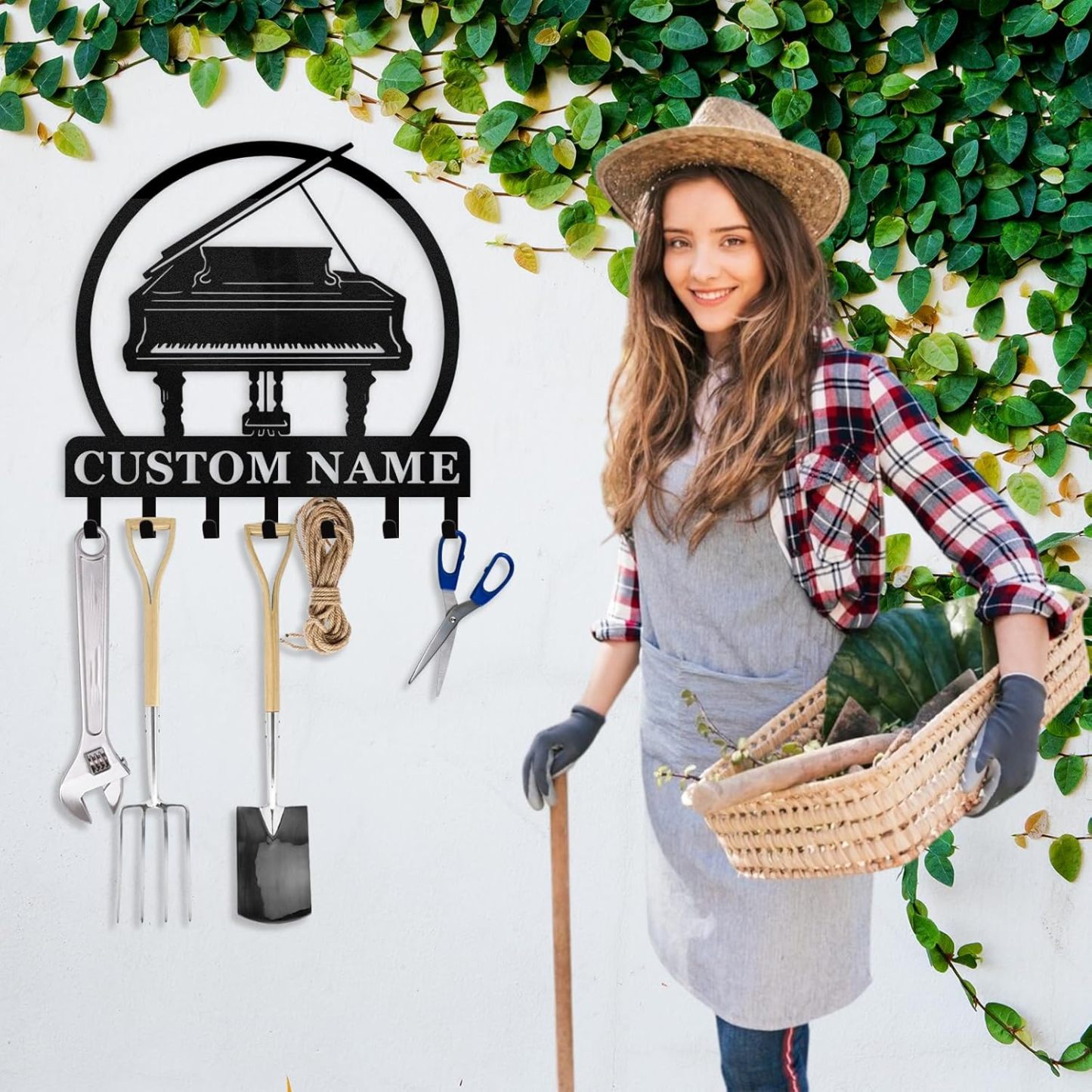 Custom Name Metal Key Holder Wall Mount, Organizer Rack for Home Entryway-MetalsignX