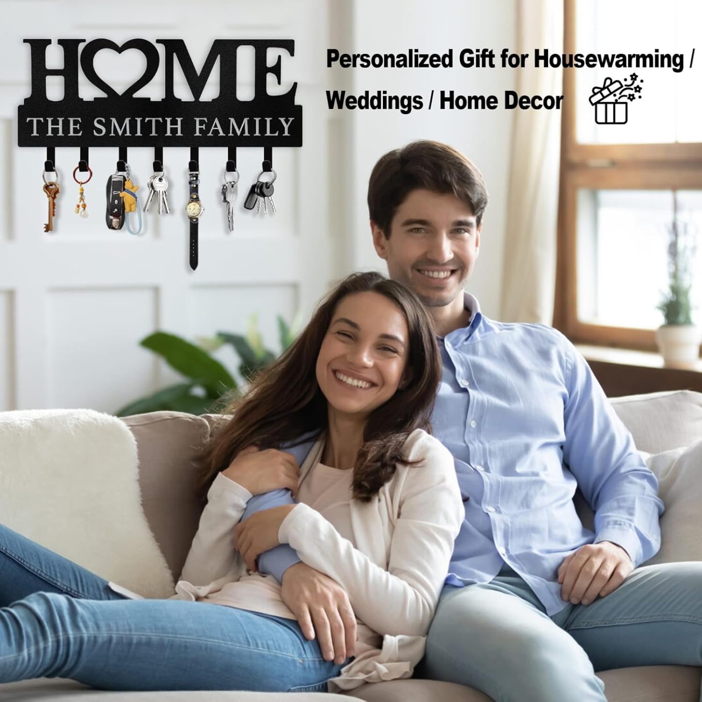 HOME Metal Key Holder , Decorative Entryway Key Organizer-MetalsignX