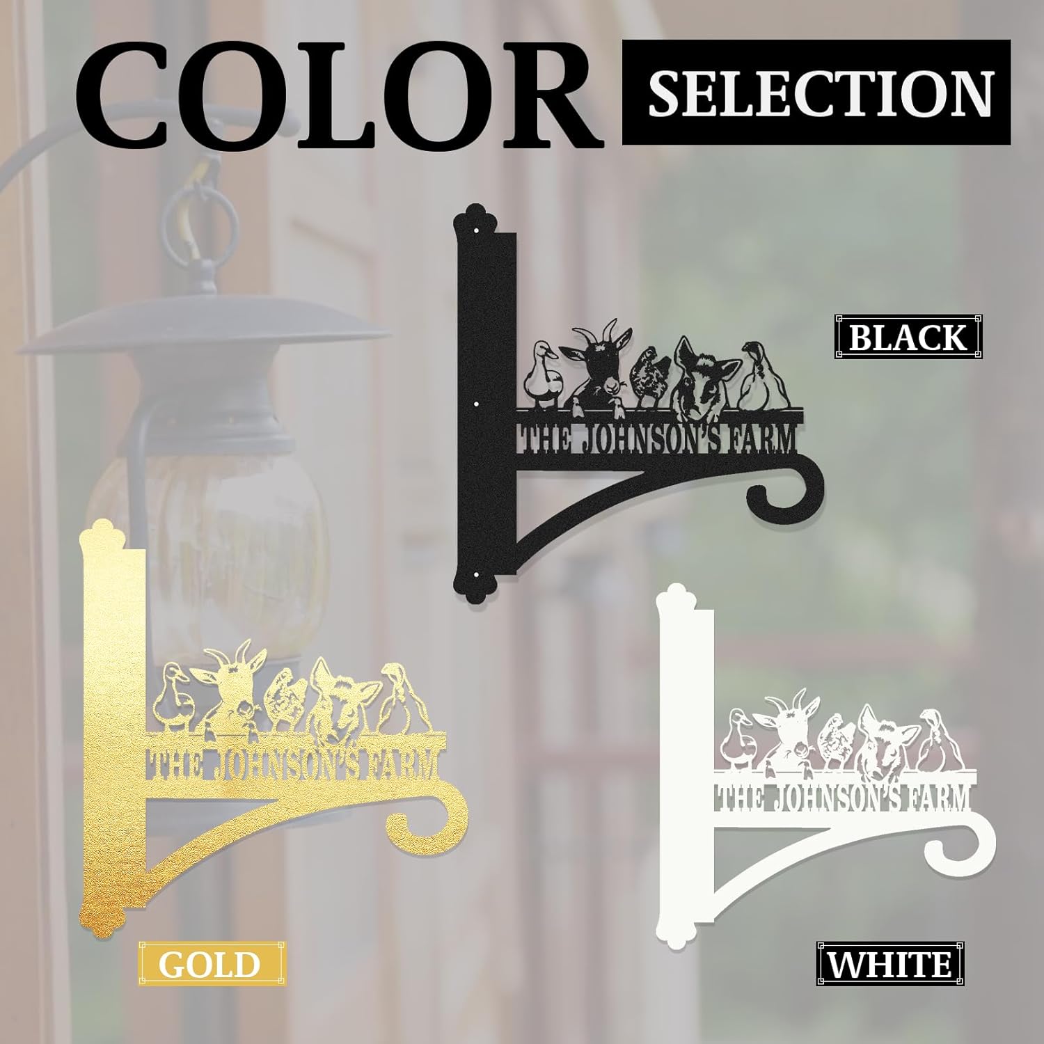 Personalized Iron Hanging Plant Bracket, Customizable Decorative Wall Plant Hanger Indoor Outdoor, Custom Name Bird Feeder Hook, Anti Rust Metal Hook for Wind Chimes Lantern