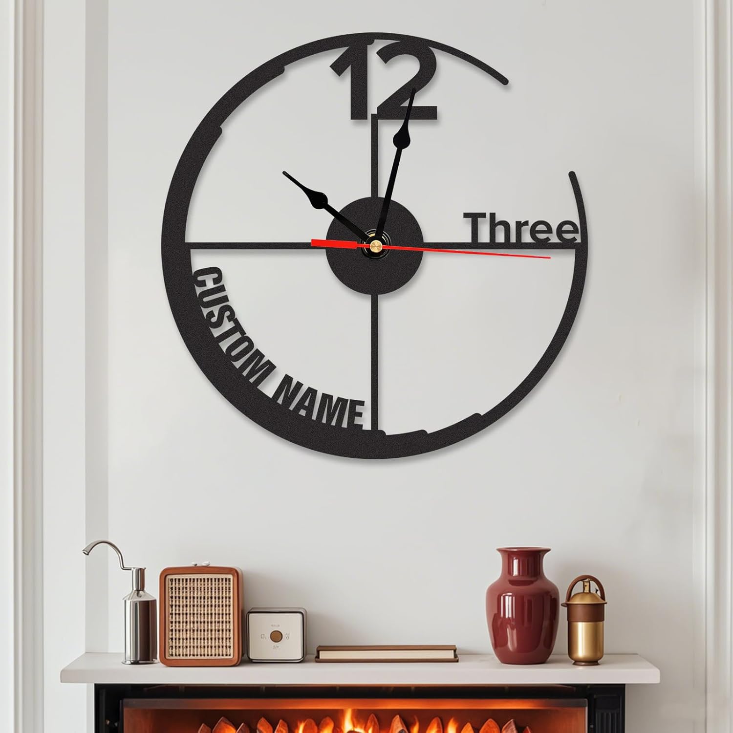 Personalized Large Outdoor Clock, Custom Motorcycle Wall Clock with Na