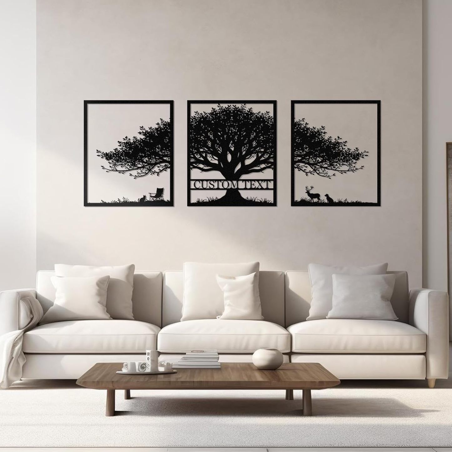 Personalized Metal Wall Art Decor, 3 Pcs Metal Signs, Tree of Life Wal