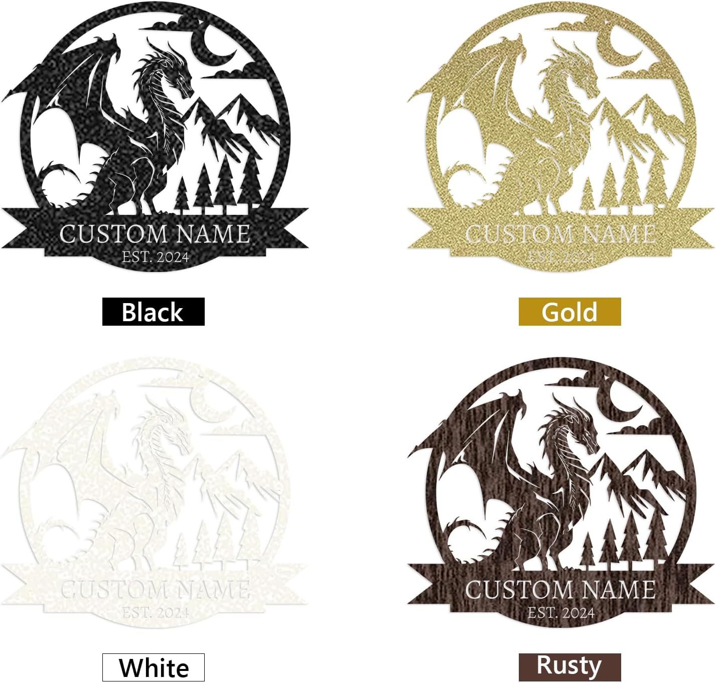 Custom Dragons Metal Signs, Personalized Evil Dragons Signs, Dragon Metal Wall Decor, Dragon Lover's Gifts, Last Name Sign, Home Decor