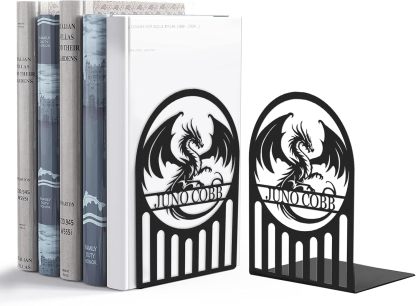 Custom Deer Metal Book Ends, Forest Theme Bookends for Shelves Decorative, Heavy Duty Bookend Stopper, Deer Cabin Decor, Book Organizer for Desk, Black Book Holders for Home Office, Hunter Gifts