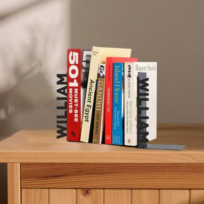 Custom Deer Metal Book Ends, Forest Theme Bookends for Shelves Decorative, Heavy Duty Bookend Stopper, Deer Cabin Decor, Book Organizer for Desk, Black Book Holders for Home Office, Hunter Gifts