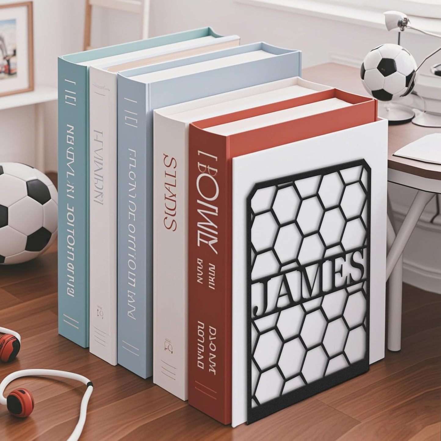 Custom Deer Metal Book Ends, Forest Theme Bookends for Shelves Decorative, Heavy Duty Bookend Stopper, Deer Cabin Decor, Book Organizer for Desk, Black Book Holders for Home Office, Hunter Gifts