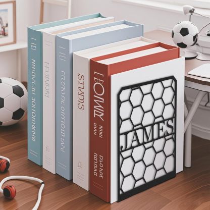 Custom Deer Metal Book Ends, Forest Theme Bookends for Shelves Decorative, Heavy Duty Bookend Stopper, Deer Cabin Decor, Book Organizer for Desk, Black Book Holders for Home Office, Hunter Gifts