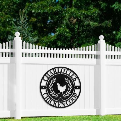Personalized Metal Chicken Coop Signs Outdoor, Cusotm Fluffy Butt Hut Chicken Coop Sign, Chicken Coop Accessories, Funny Signs for Chicken Coops, Farmhouse Wall Decor for Lawn, Yard, Patio, Garden
