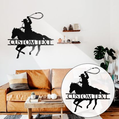 Personalized Cowboy Metal Sign, Custom Metal Name Sign, Vintage Cowboy Wall Decor, Outdoor Metal Art, Metal Signs Customized, Retro Home Decor Wall Art, Cowboy Decor Gift, Patio Decor