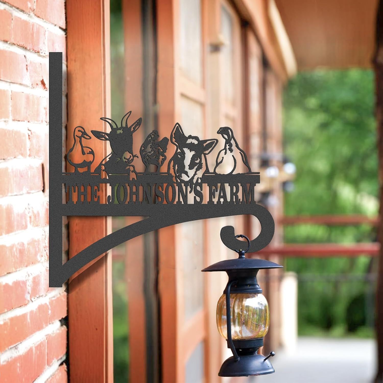 Personalized Iron Hanging Plant Bracket, Customizable Decorative Wall Plant Hanger Indoor Outdoor, Custom Name Bird Feeder Hook, Anti Rust Metal Hook for Wind Chimes Lantern