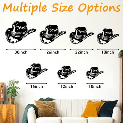 Personalized Western Wall Decor Metal Signs, Rustic Cowboy Couple Silhouette, Cowboy Metal Name Sign Customized, Vintage Howdy Wall Art Gifts for Home Bedroom Speakeasy Decor Color01