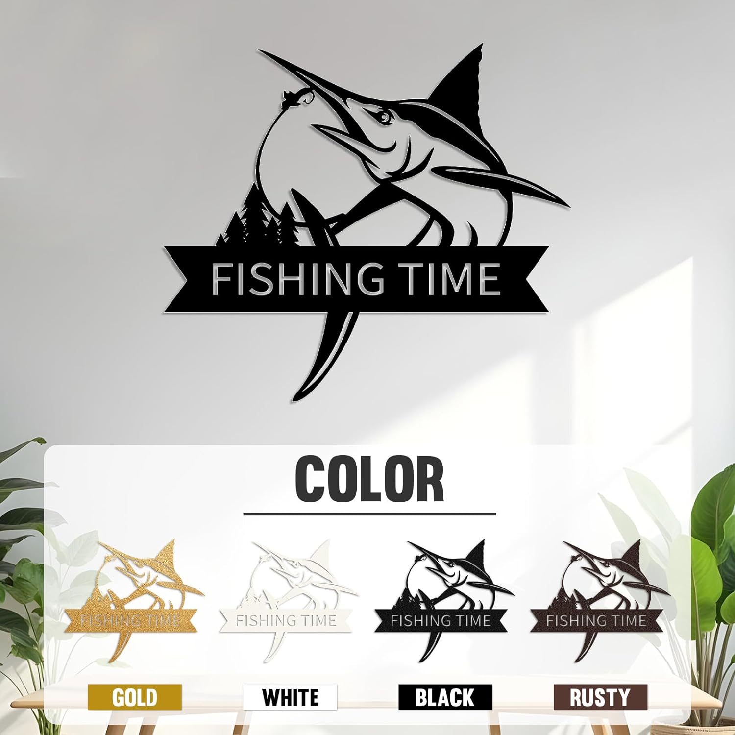 Personalized Largemouth Bass Metal Sign, Custom Fishing Last Name Sign for Home, Fish Family Signs Wall Decor-MetalsignX