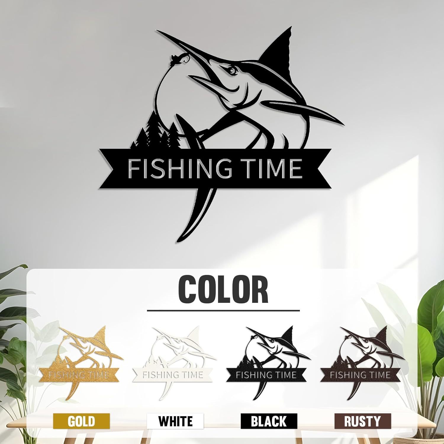 Personalized Largemouth Bass Metal Sign, Custom Fishing Last Name Sign for Home, Fish Family Signs Wall Decor-MetalsignX