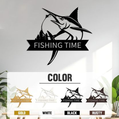 Personalized Largemouth Bass Metal Sign, Custom Fishing Last Name Sign for Home, Fish Family Signs Wall Decor-MetalsignX