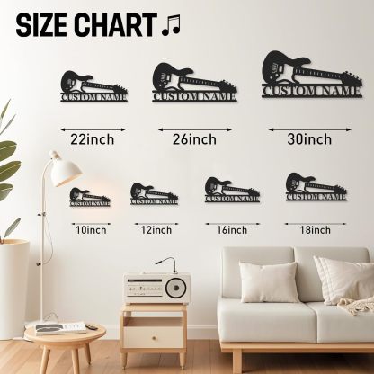 Personalized Guitar Metal Sign, Metal Signs Customized, Musical Note Wall Decor, Funny Music Wall Art, Custom Name Music Sign for Indoor & Outdoor Decorations, Gifts for Musicians, Home Decor