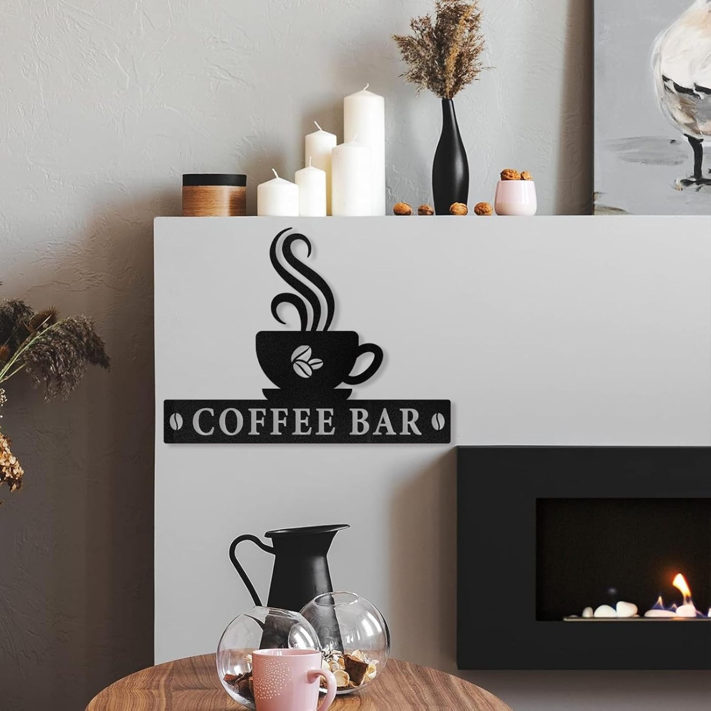 Personalized Coffee Bar Metal Sign Wall Decor, Coffee Cup Wall Decor, Custom Coffee Signs for Coffee Station