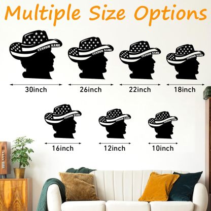 Personalized Western Wall Decor Metal Signs, Rustic Cowboy Couple Silhouette, Cowboy Metal Name Sign Customized, Vintage Howdy Wall Art Gifts for Home Bedroom Speakeasy Decor Color01