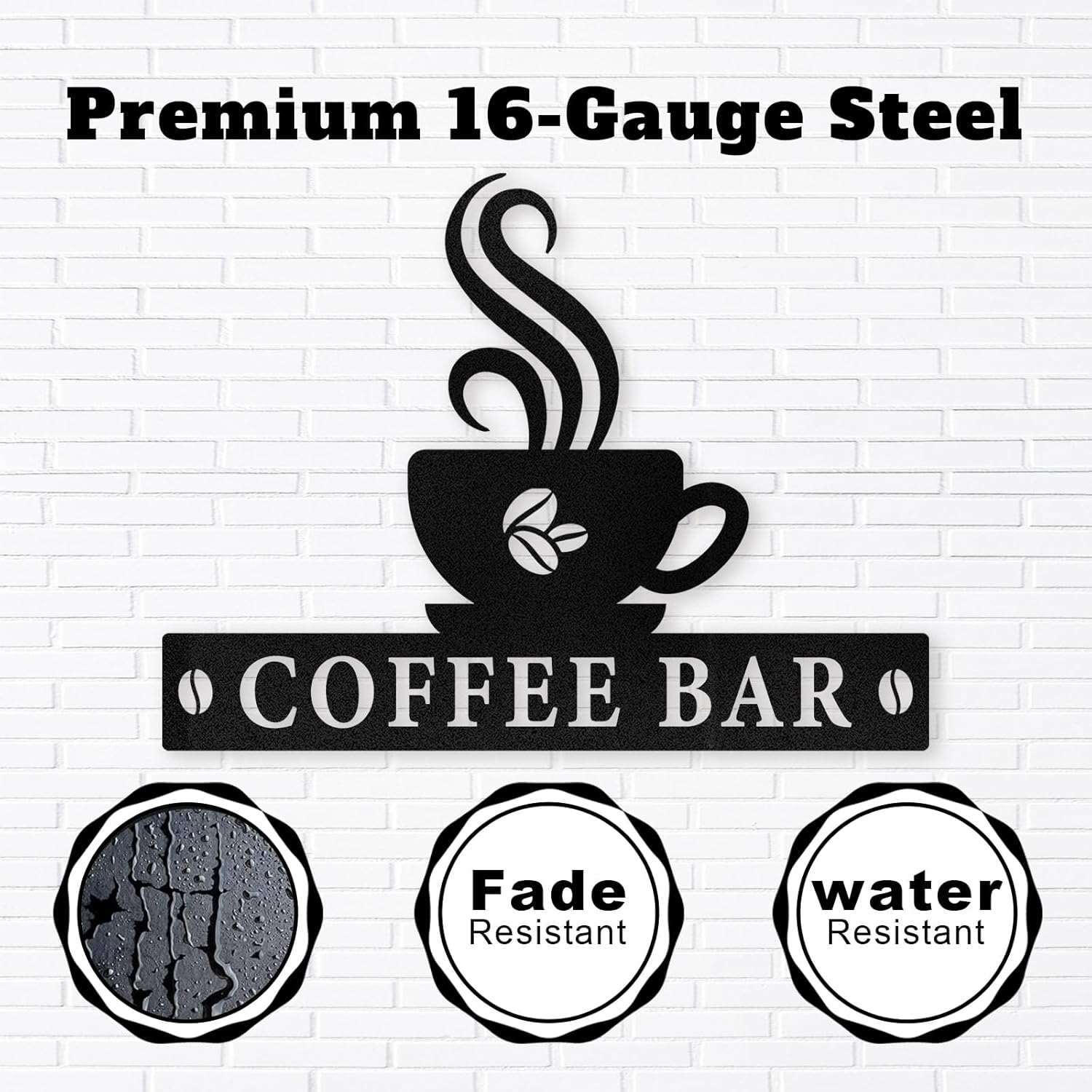Personalized Coffee Bar Metal Sign Wall Decor, Coffee Cup Wall Decor, Custom Coffee Signs for Coffee Station